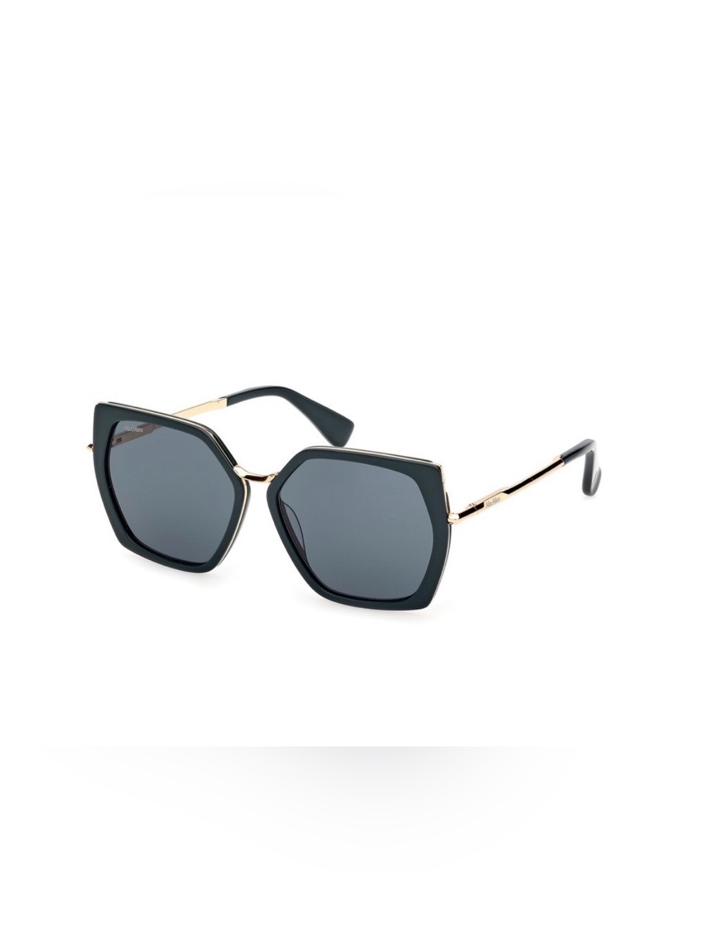 NWT MaxMara MILLER-5 Ladies Sunglasses, 96N - Shiny Dark Green/Shiny Deep Gold